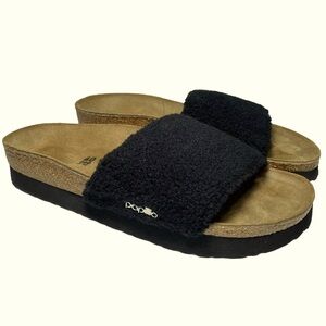 NWOT BIRKENSTOCK Papillo platform CORA plush black slide 9/40